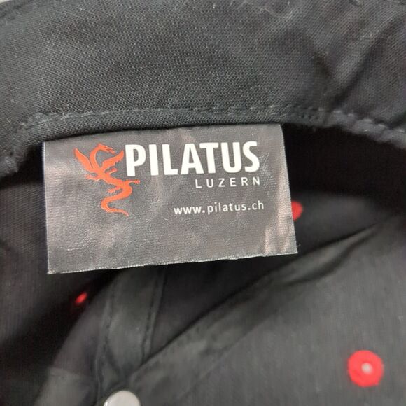 Pilatus Luzern Slideback Hat Black One Size Adjustable Embroidered Cotton - Picture 8 of 9